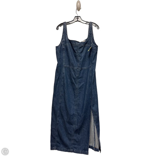 Dress Casual Midi By Loft In Blue Denim, Size: Xl