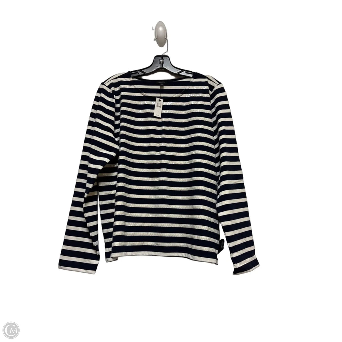 Top Long Sleeve By Talbots In Striped Pattern, Size: L