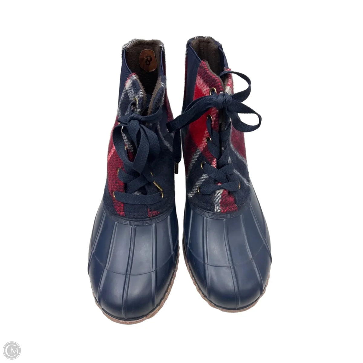 Boots Ankle Flats By Jack Rogers In Plaid Pattern, Size: 7