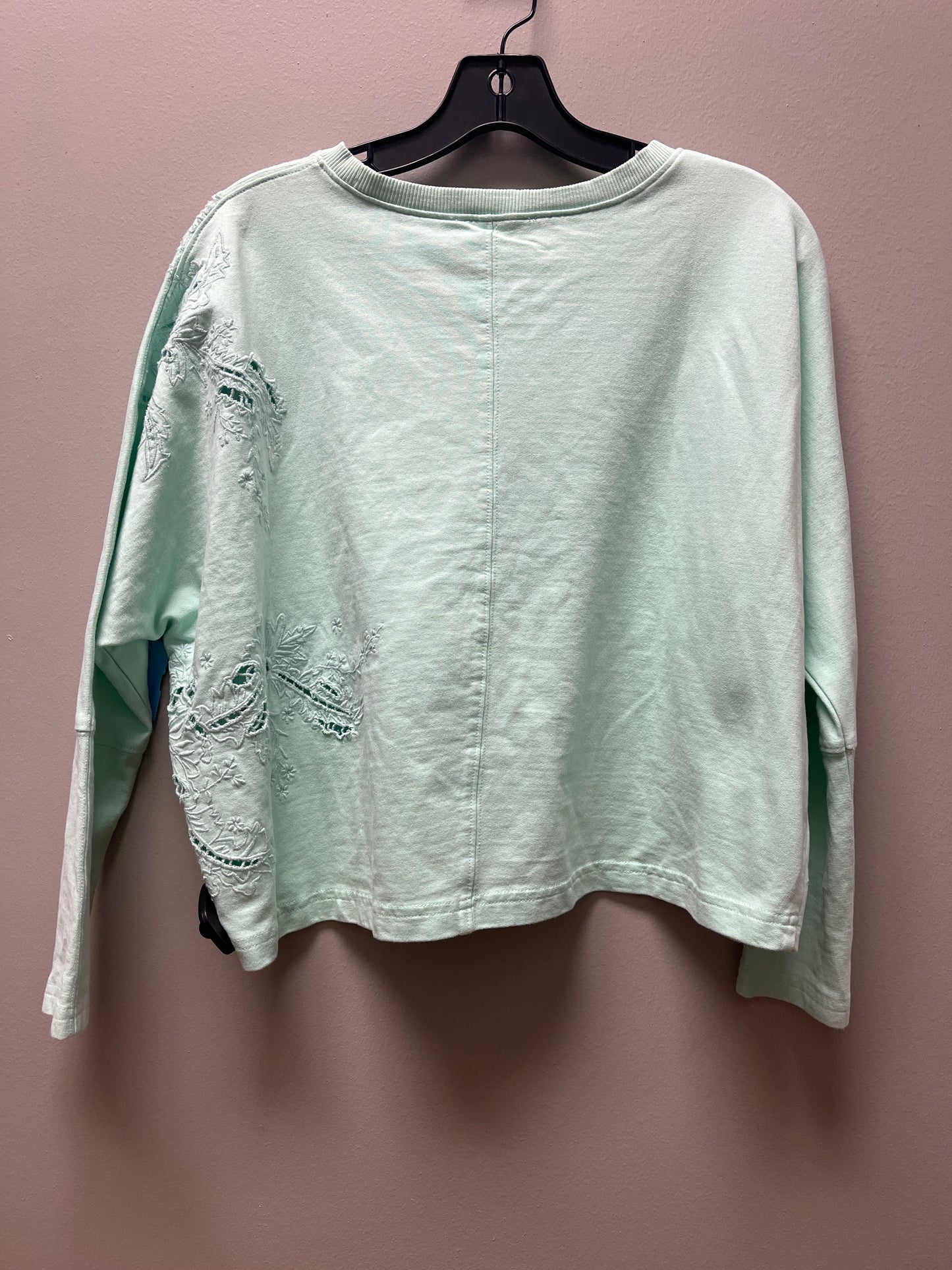 Top Long Sleeve By Anthropologie In Green, Size: Xxs