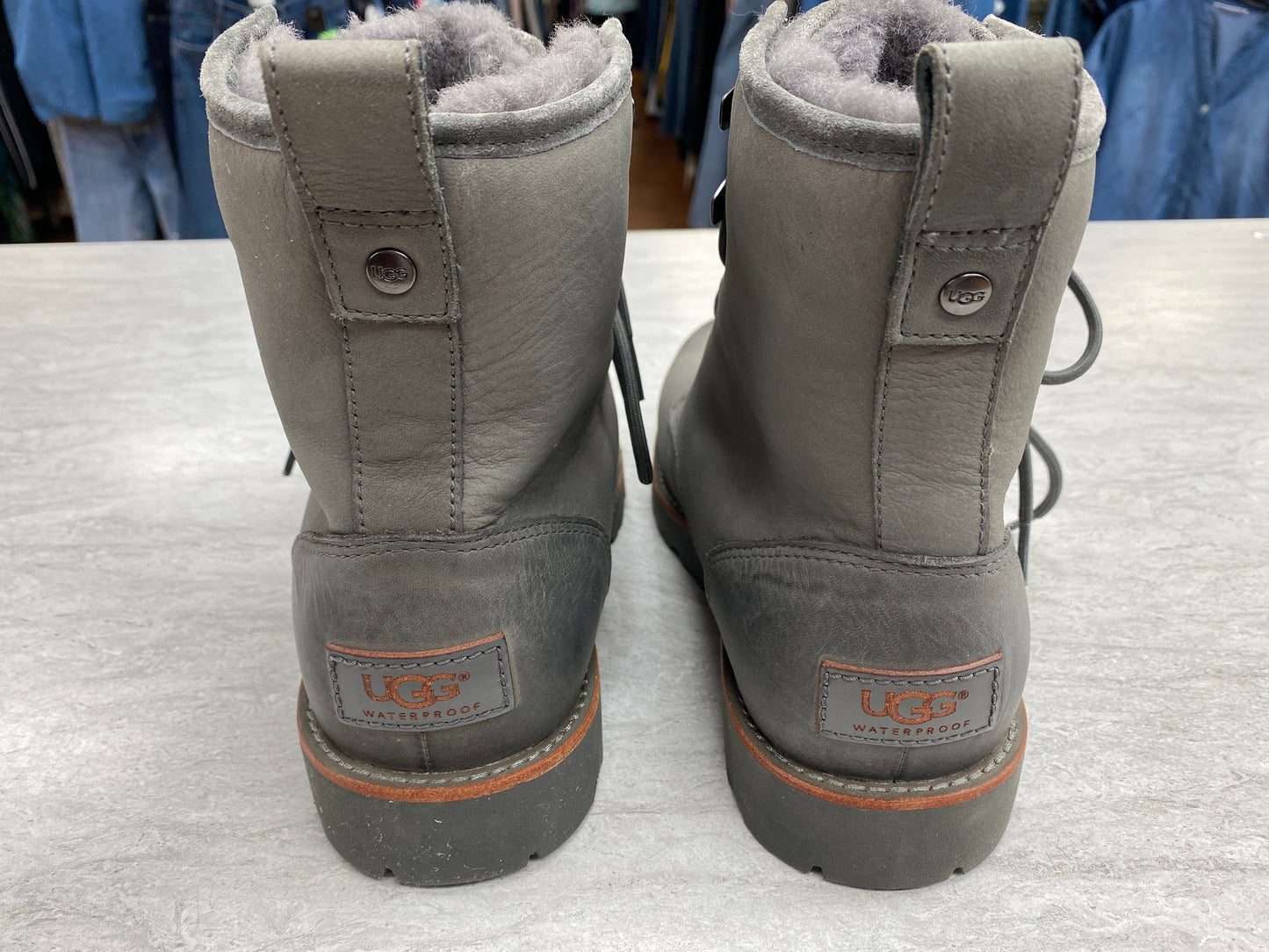 Boots Designer By Ugg In Grey, Size: 8.5