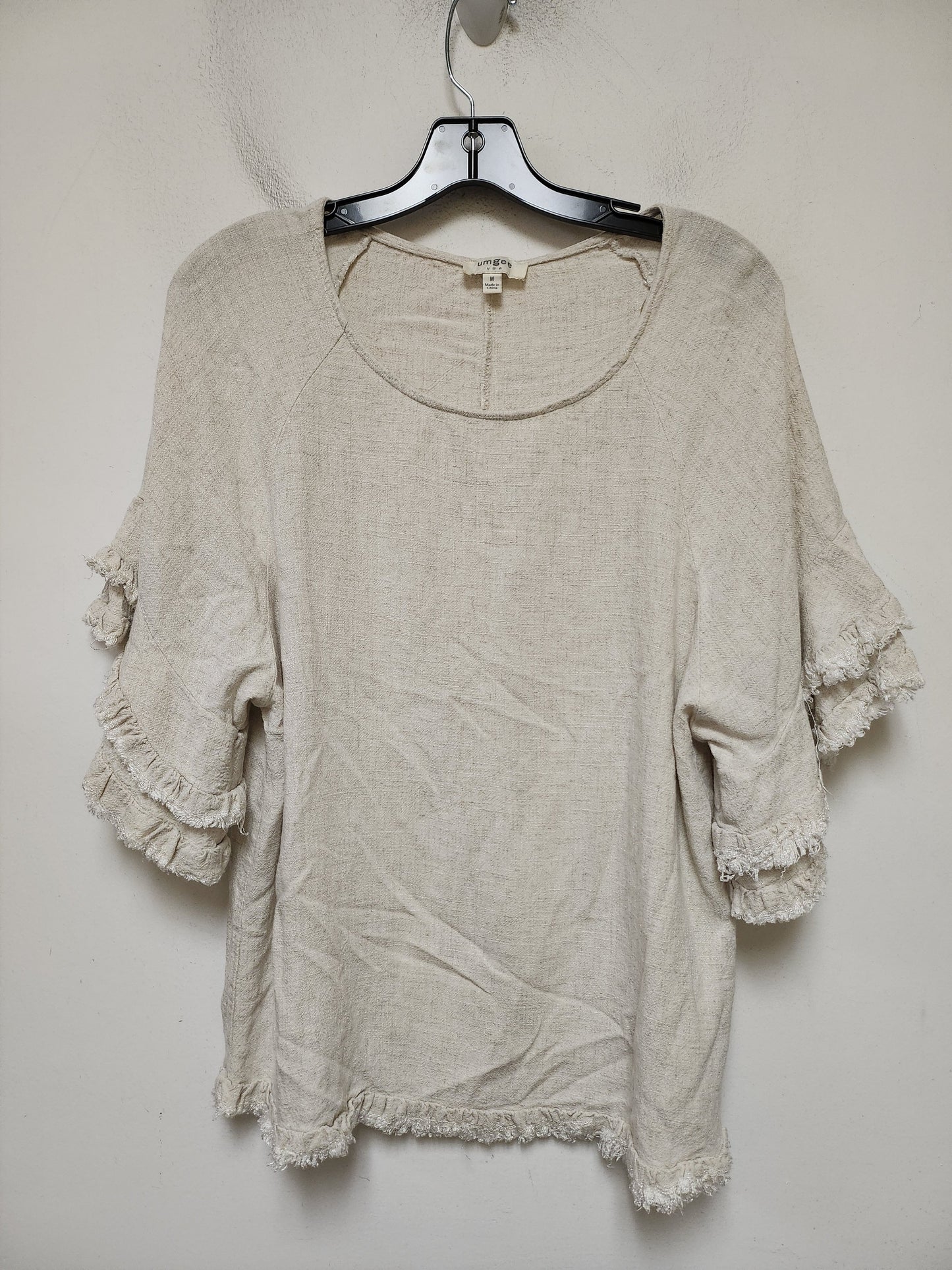 Top Short Sleeve By Umgee In Cream, Size: M