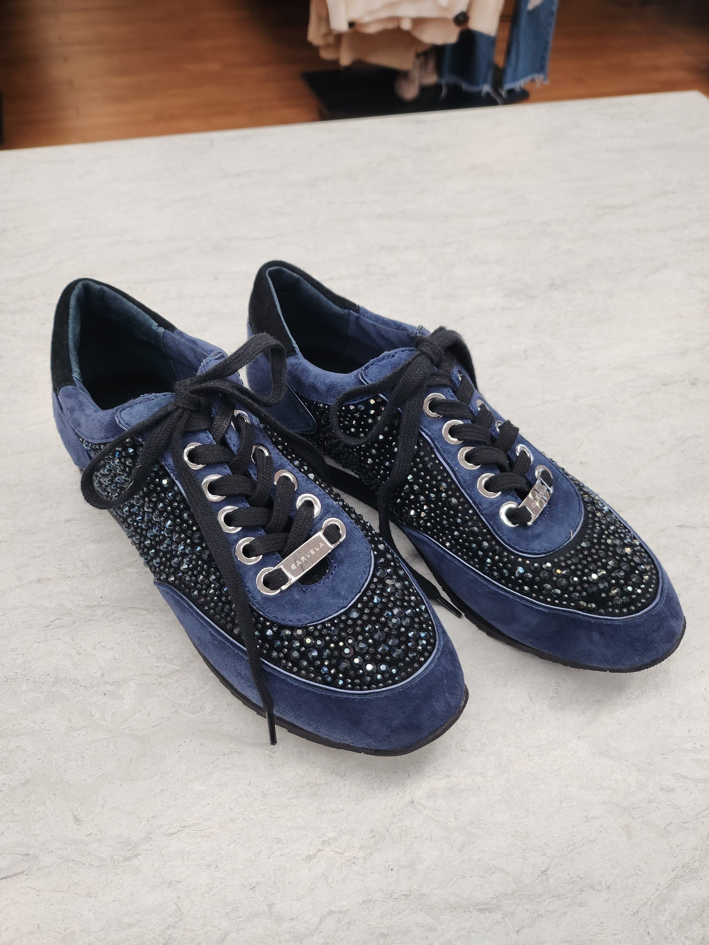 Shoes Sneakers By Carvela In Blue, Size: 8.5