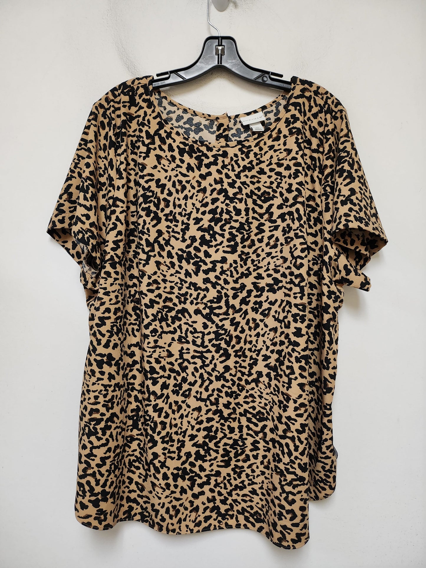 Top Short Sleeve By Ava & Viv In Animal Print, Size: 2x