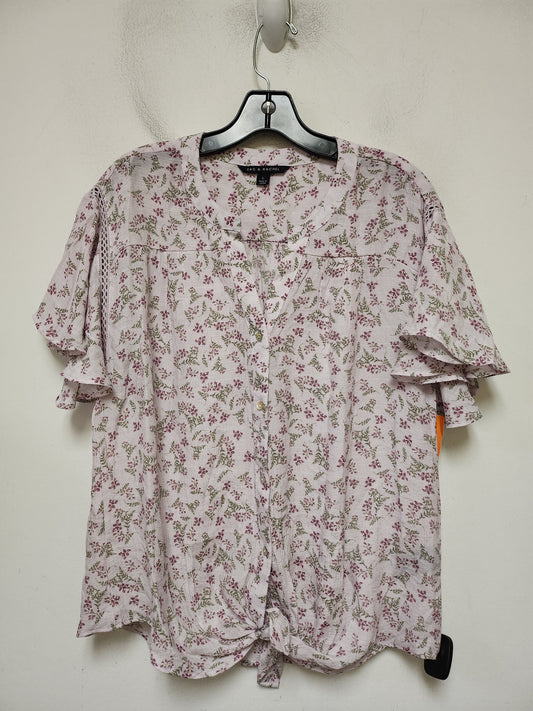 Top Short Sleeve By Zac And Rachel In Mauve, Size: L