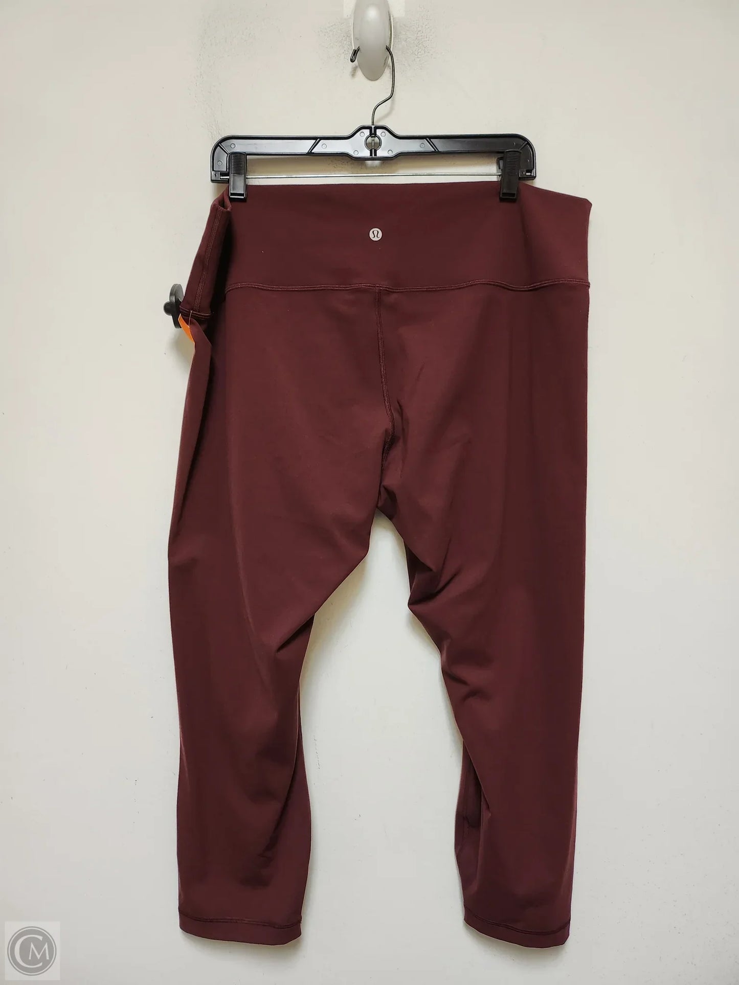 Athletic Capris By Lululemon In Maroon, Size: 20