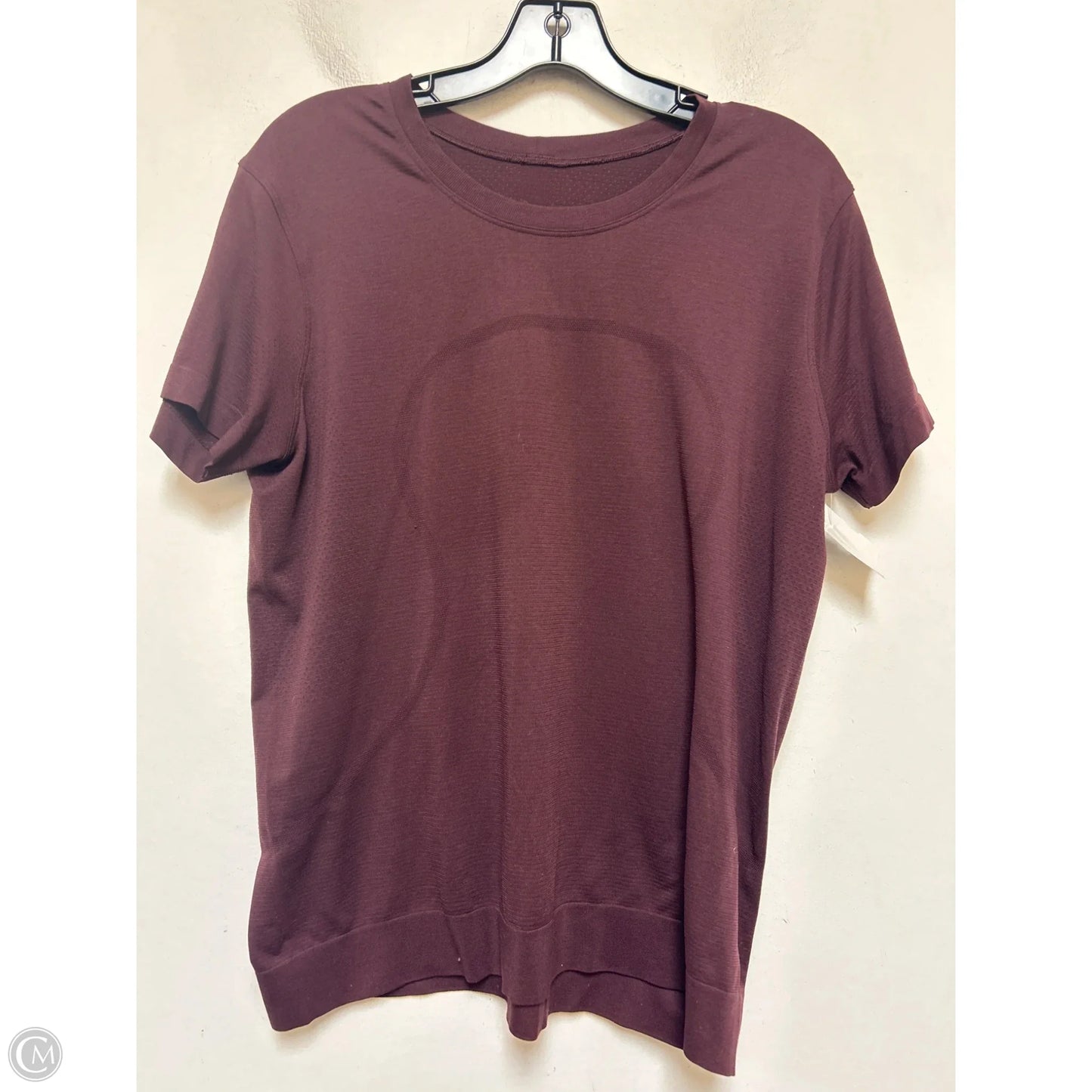 Athletic Top Short Sleeve By Lululemon In Maroon, Size: M