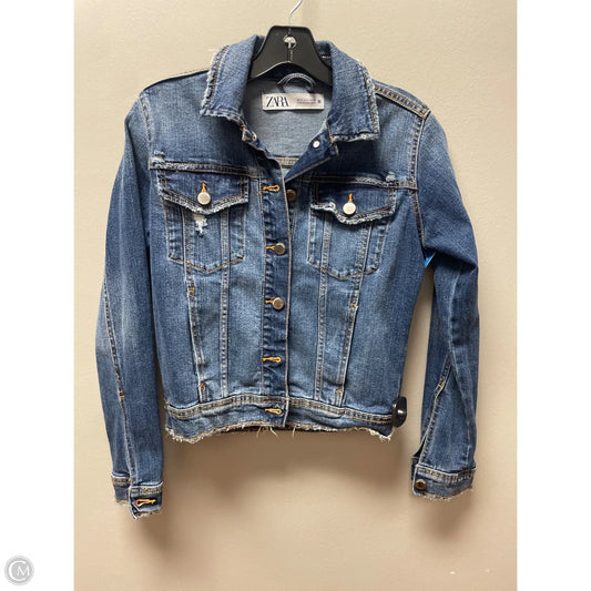 Jacket Denim By Zara In Blue Denim, Size: S
