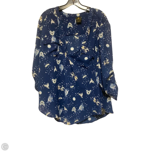 Top Short Sleeve By Disney In Blue, Size: 2x