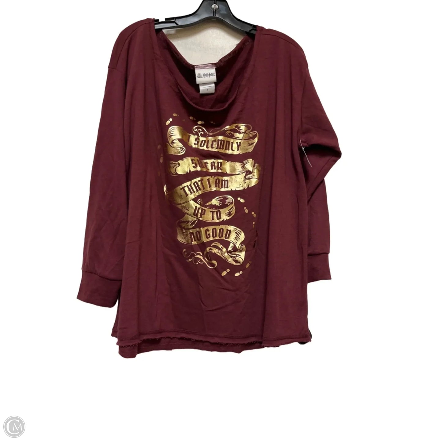 Top Long Sleeve By Clothes Mentor In Maroon, Size: Xl