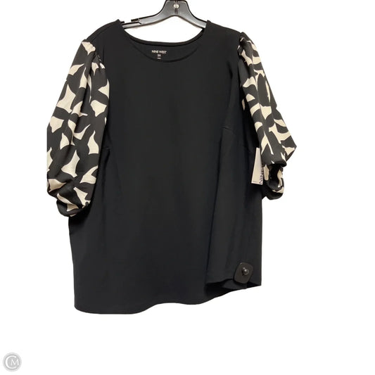 Top Short Sleeve By Nine West In Black & White, Size: 2x