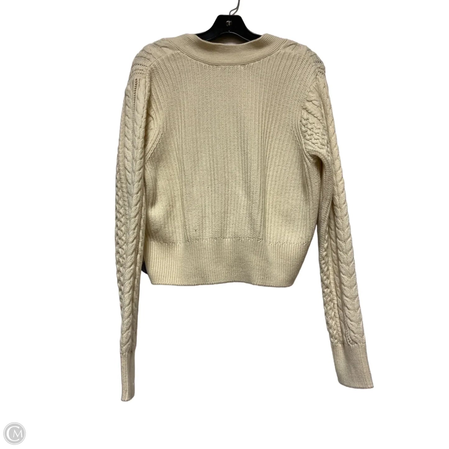 Sweater Cardigan By On 34th In Cream, Size: M
