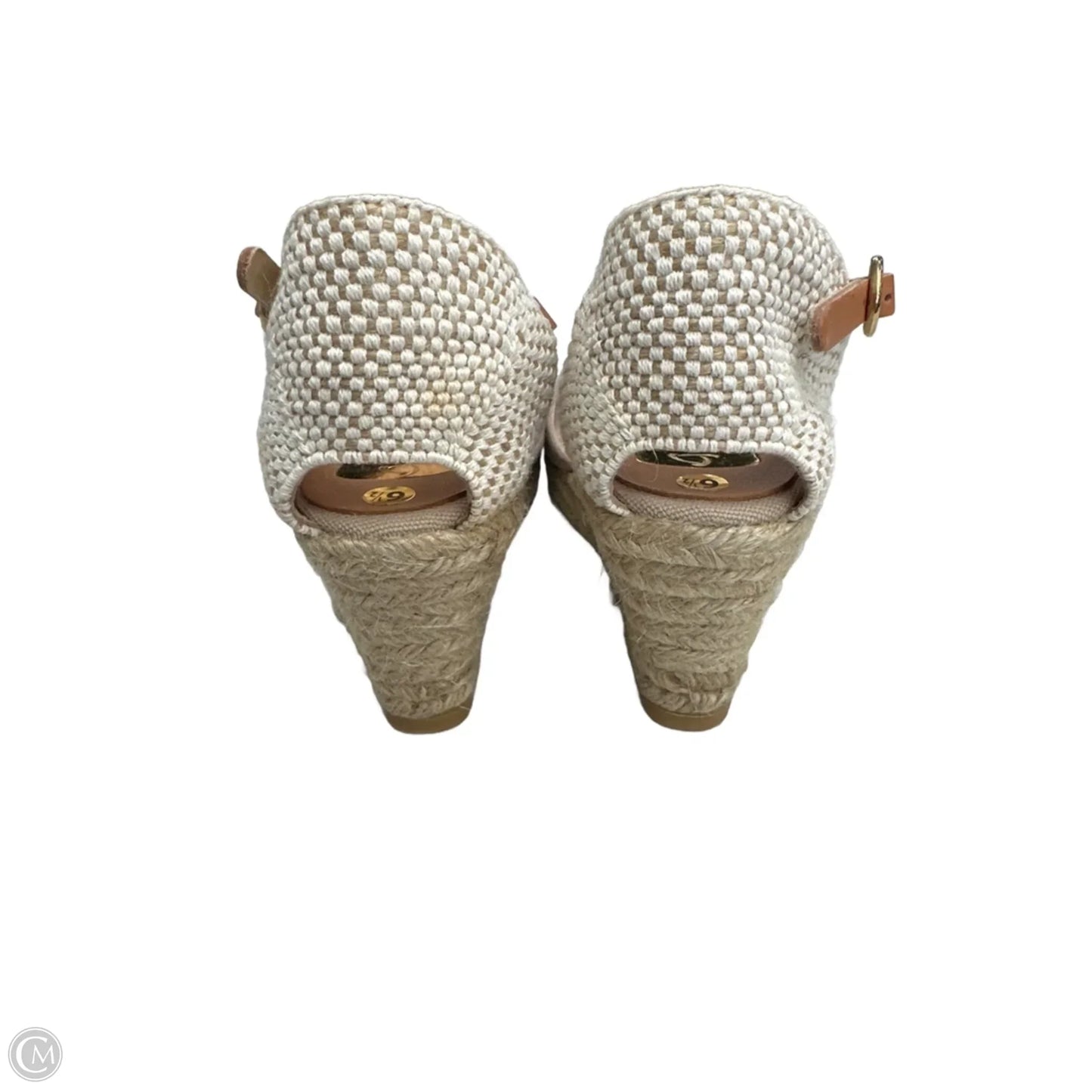 Sandals Heels Wedge By Clothes Mentor In Taupe, Size: 6.5