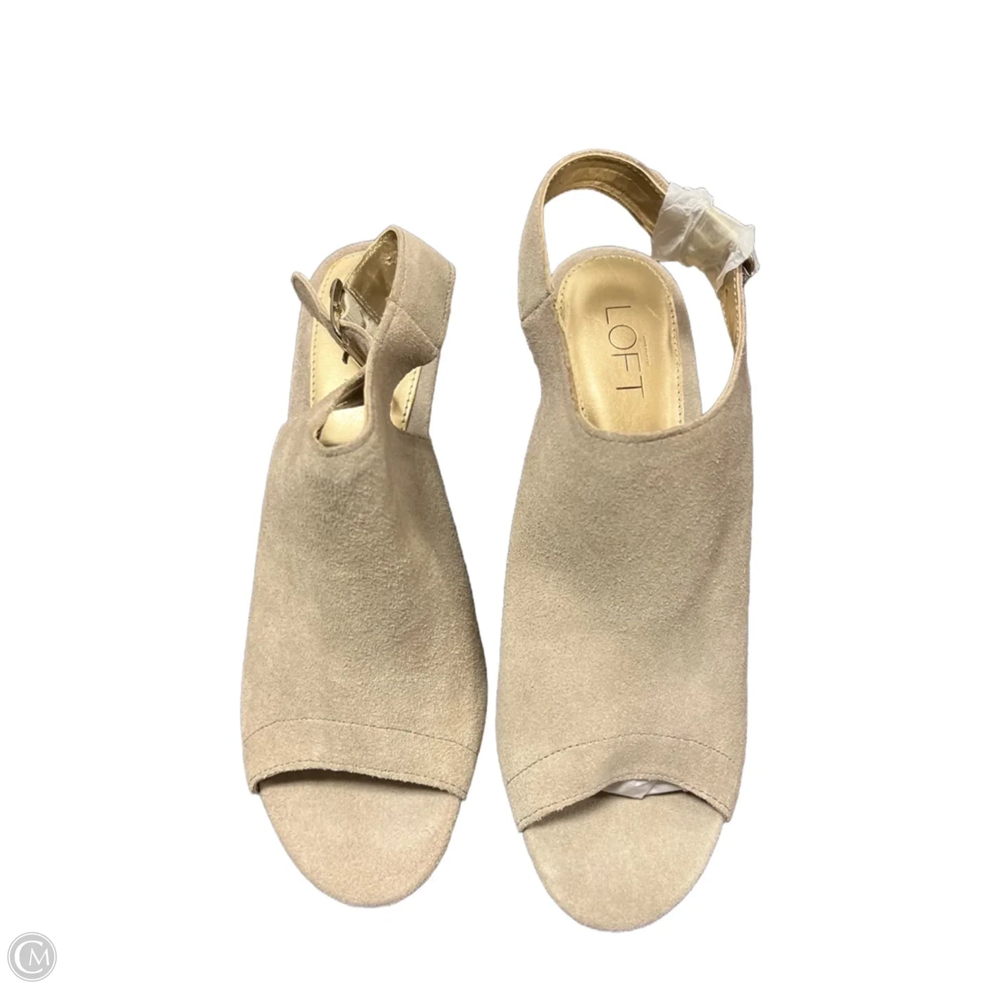 Sandals Heels Block By Loft In Taupe, Size: 7