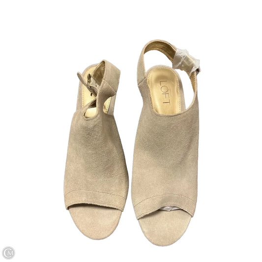 Sandals Heels Block By Loft In Taupe, Size: 7