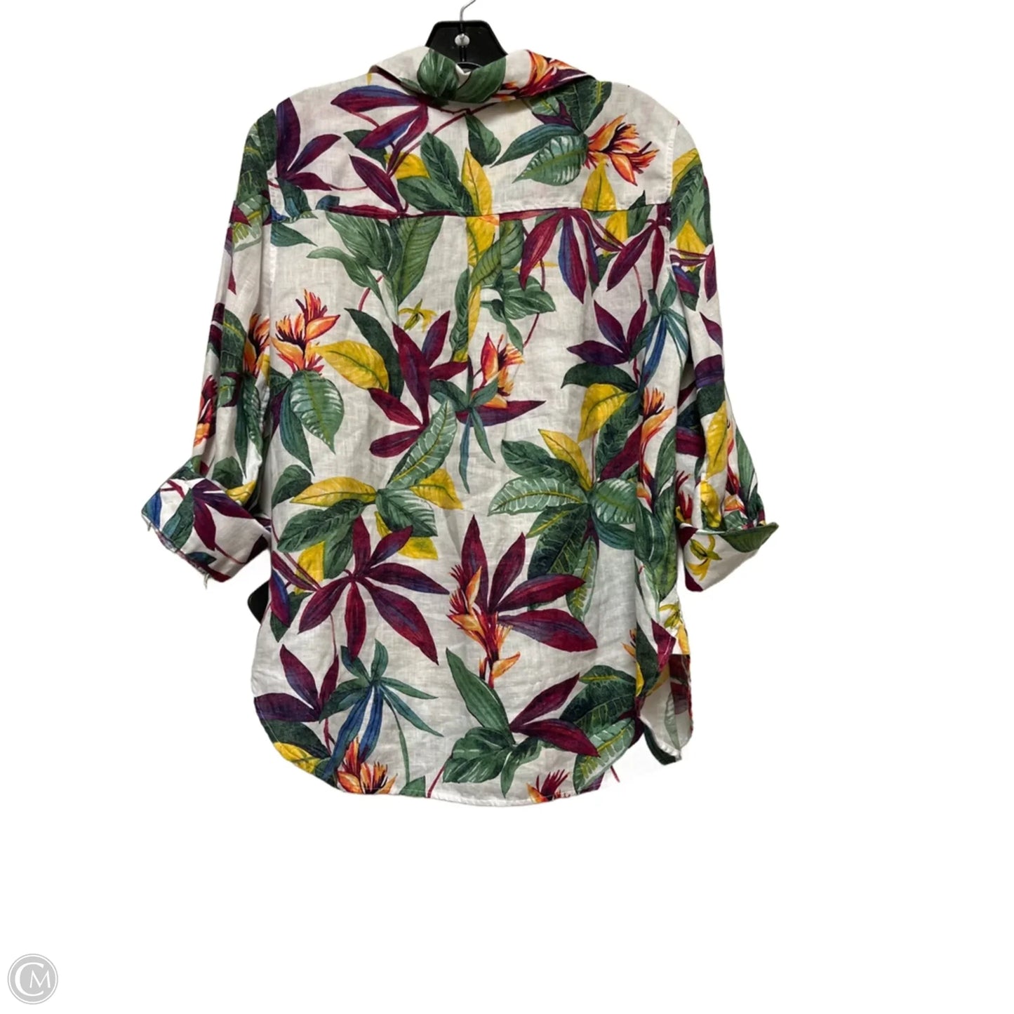 Top Long Sleeve By Chicos In Tropical Print, Size: M