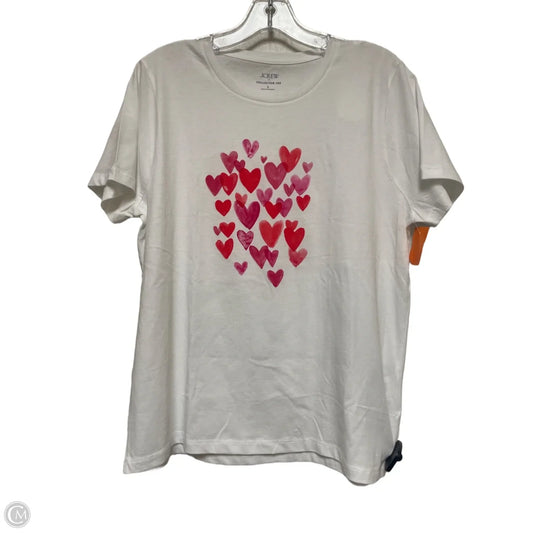 Top Short Sleeve Basic By J. Crew In Red & White, Size: L