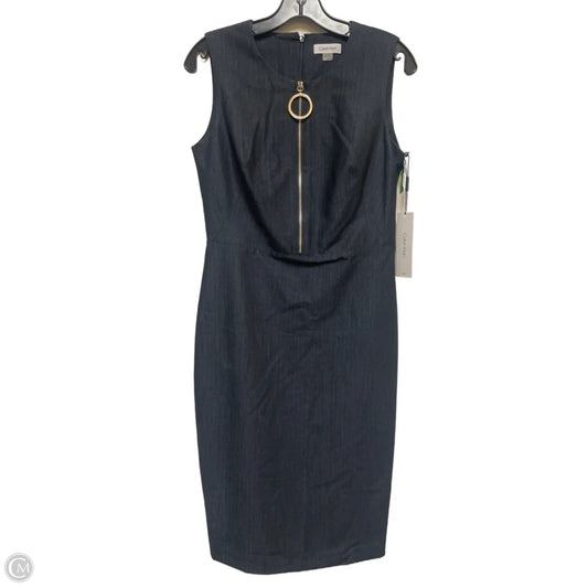 Dress Casual Midi By Calvin Klein In Blue Denim, Size: S