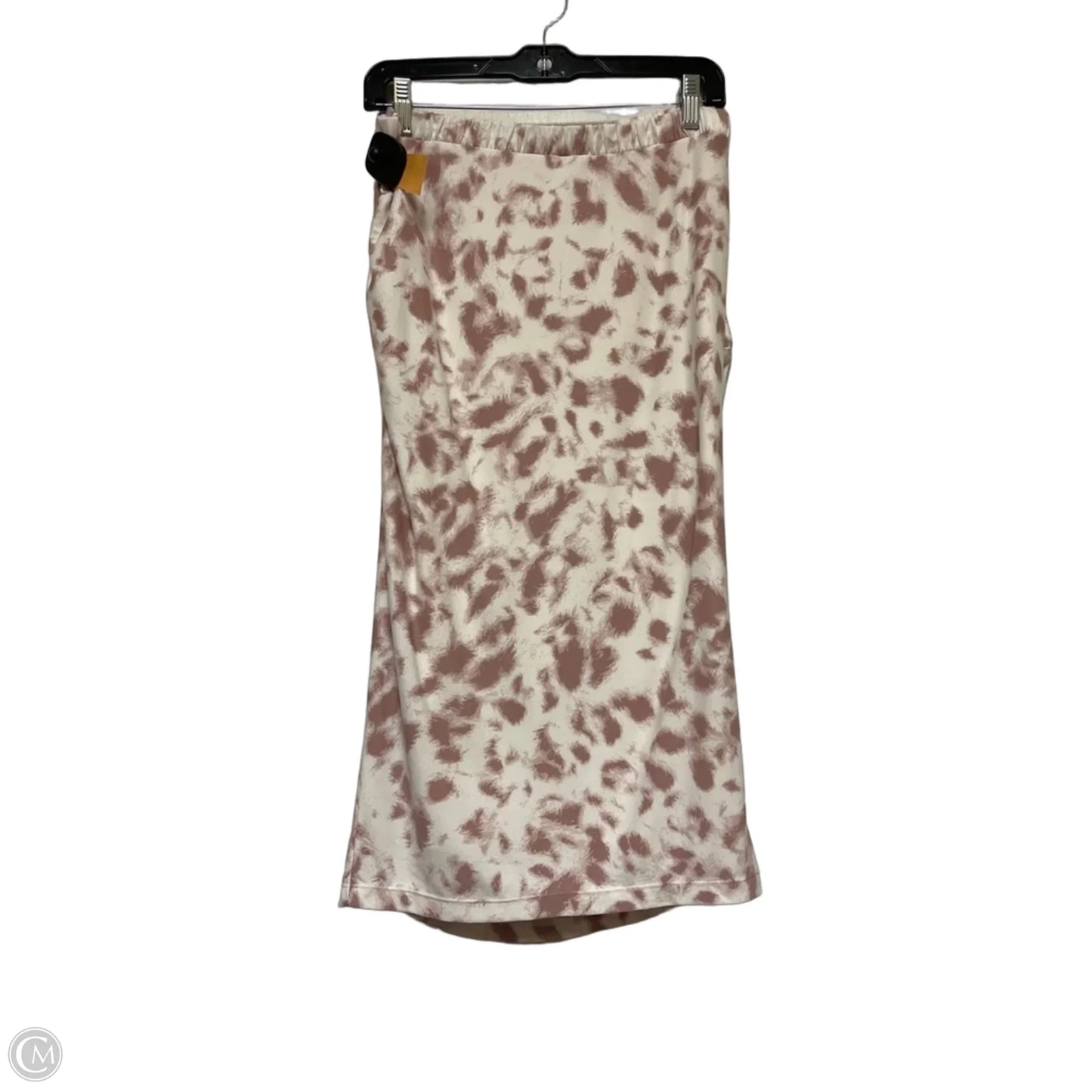 Skirt Midi By Express In Cream & Pink, Size: 8