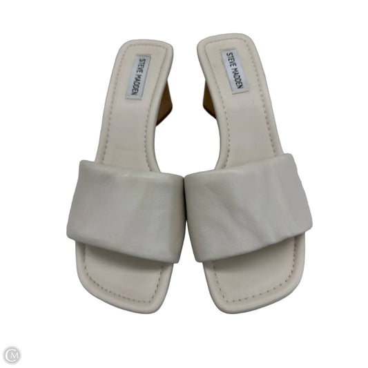 Sandals Heels Block By Steve Madden In Cream, Size: 9.5