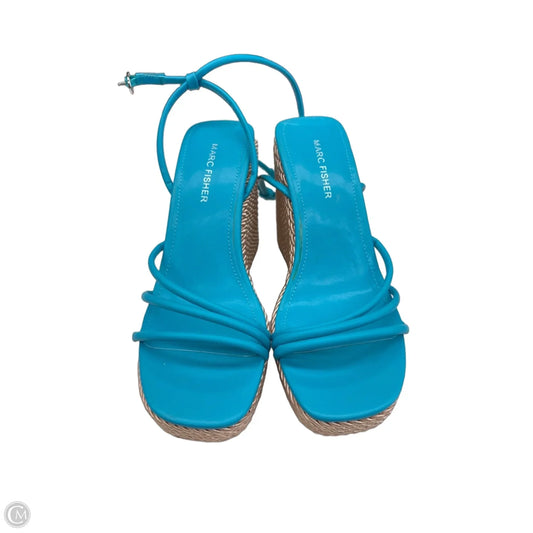 Sandals Heels Wedge By Marc Fisher In Teal, Size: 8