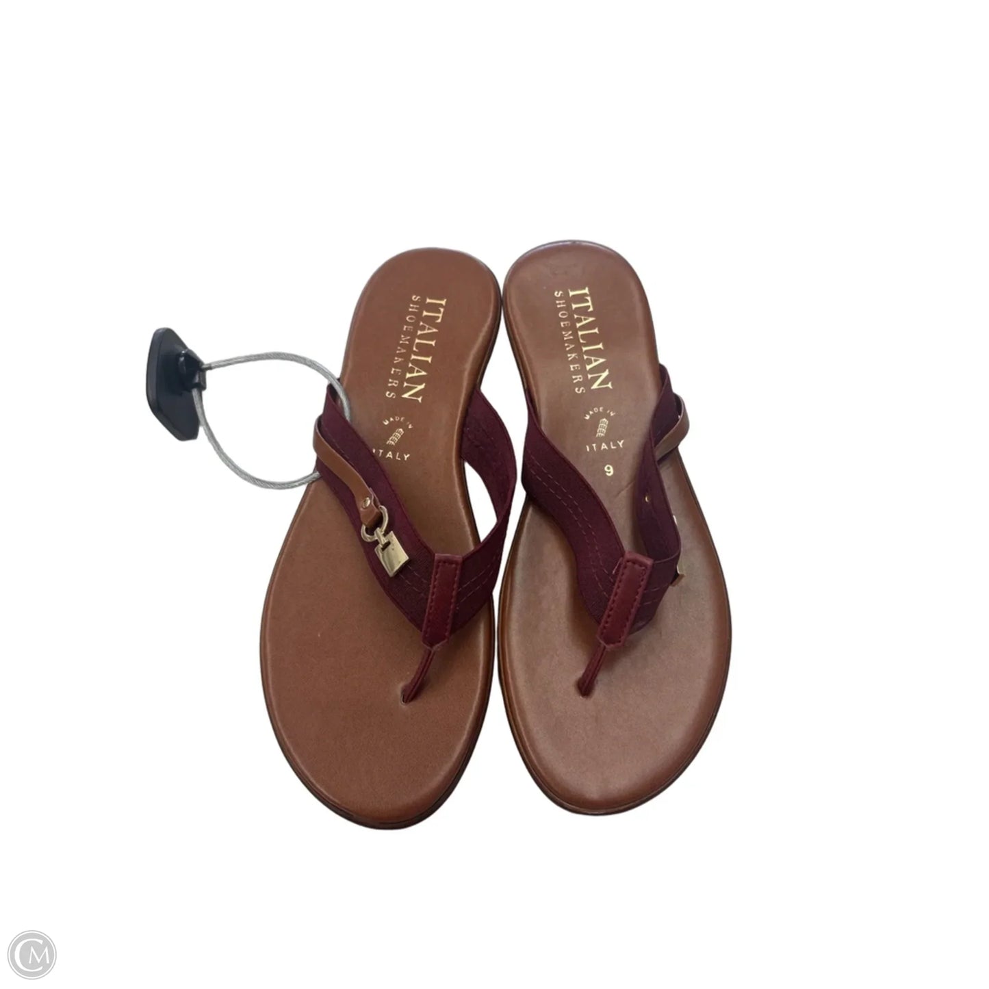 Sandals Flip Flops By Italian Shoemakers In Purple & Tan, Size: 9