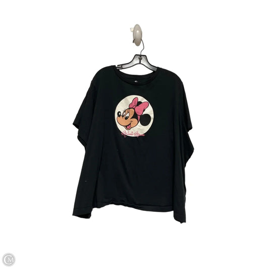 Top Short Sleeve Basic By Disney In Black, Size: 3x