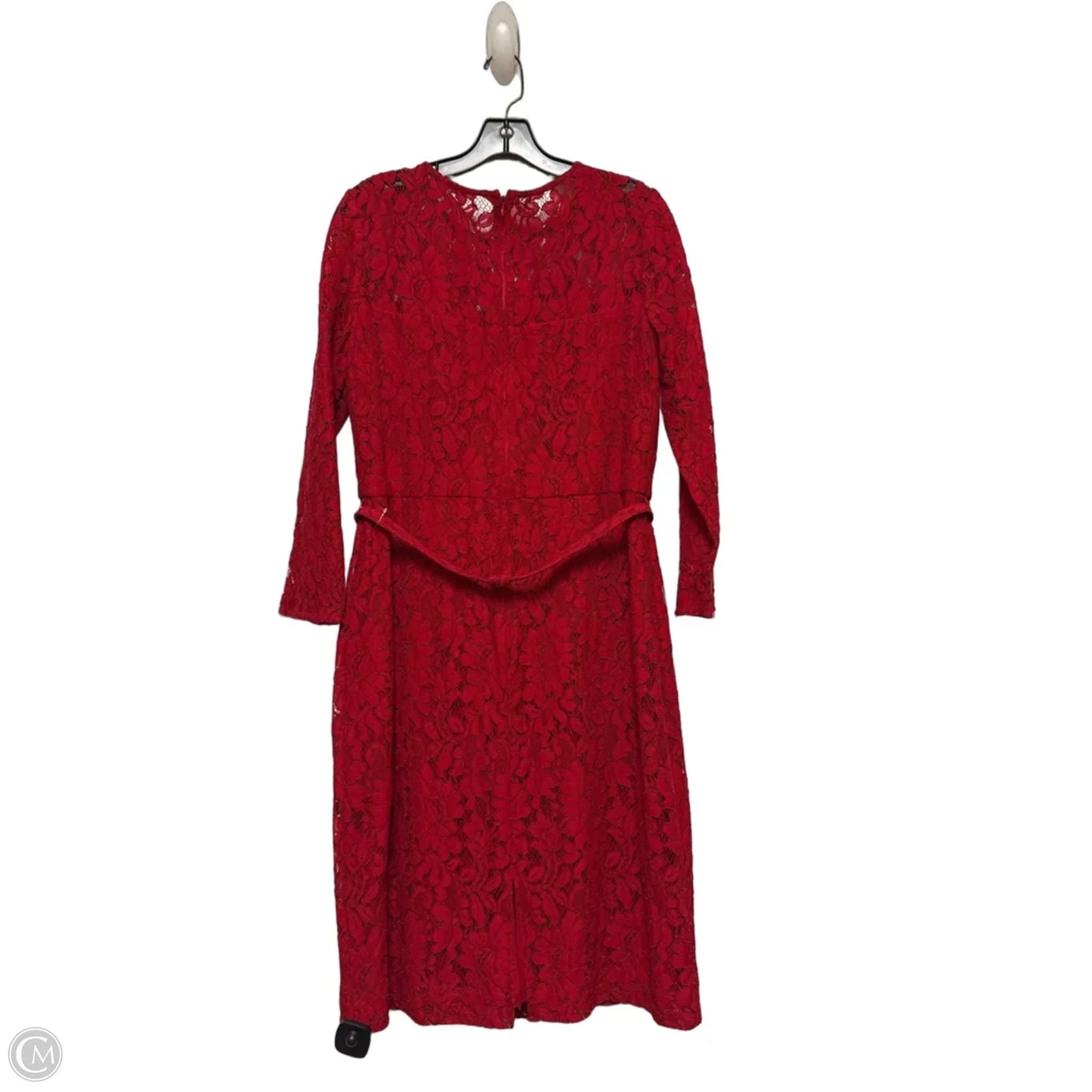 Dress Casual Midi By Lauren By Ralph Lauren In Red, Size: L