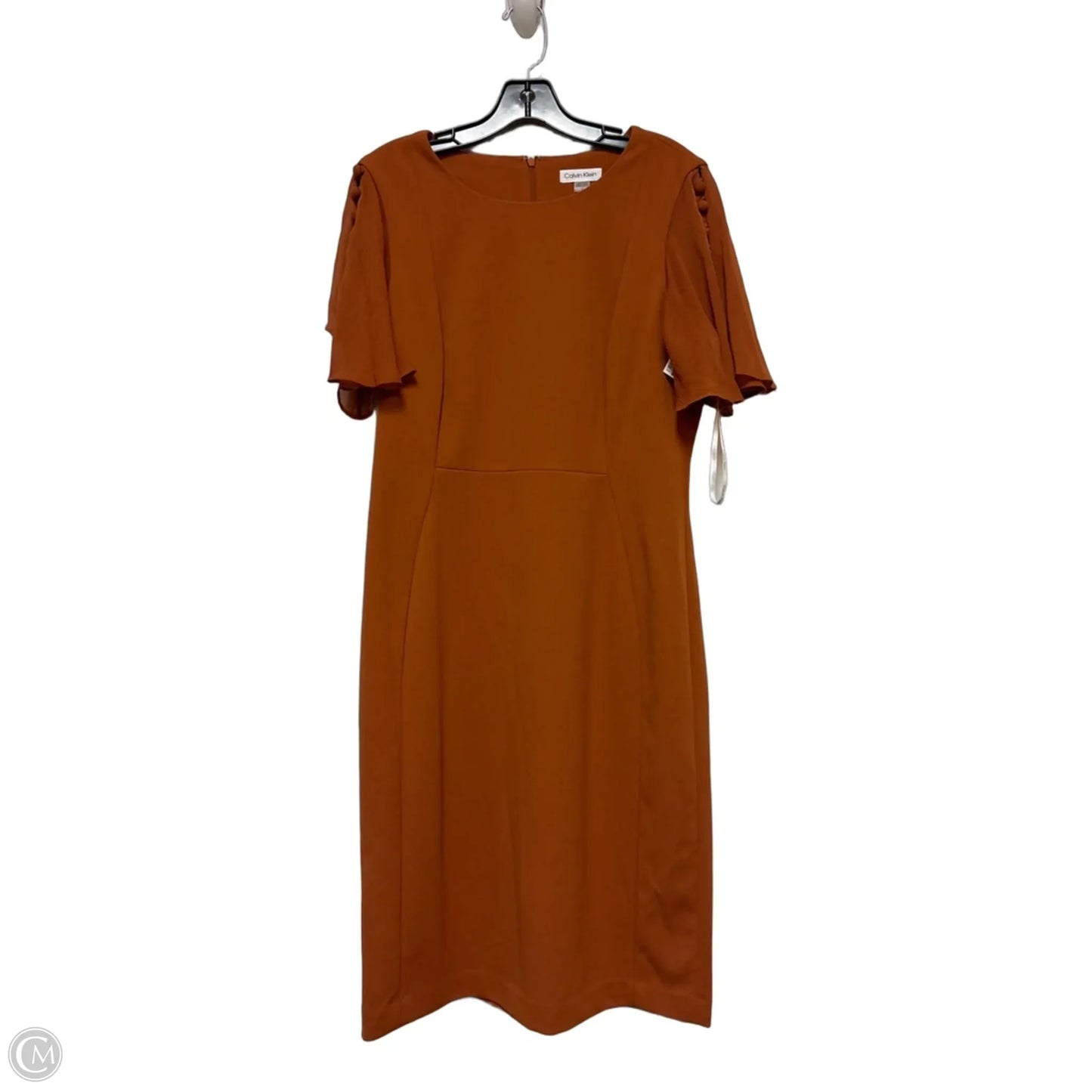 Dress Casual Short By Calvin Klein In Orange, Size: L