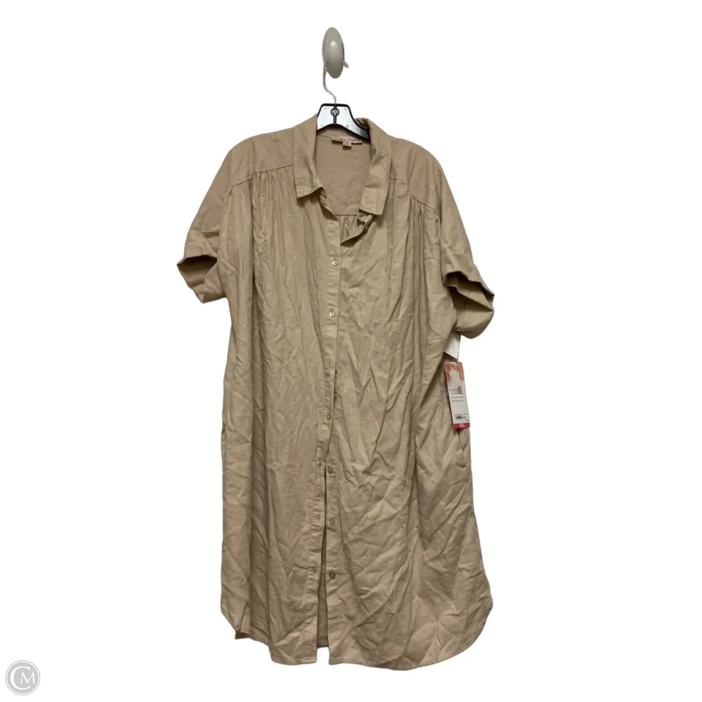 Dress Casual Short By Clothes Mentor In Tan, Size: 2x