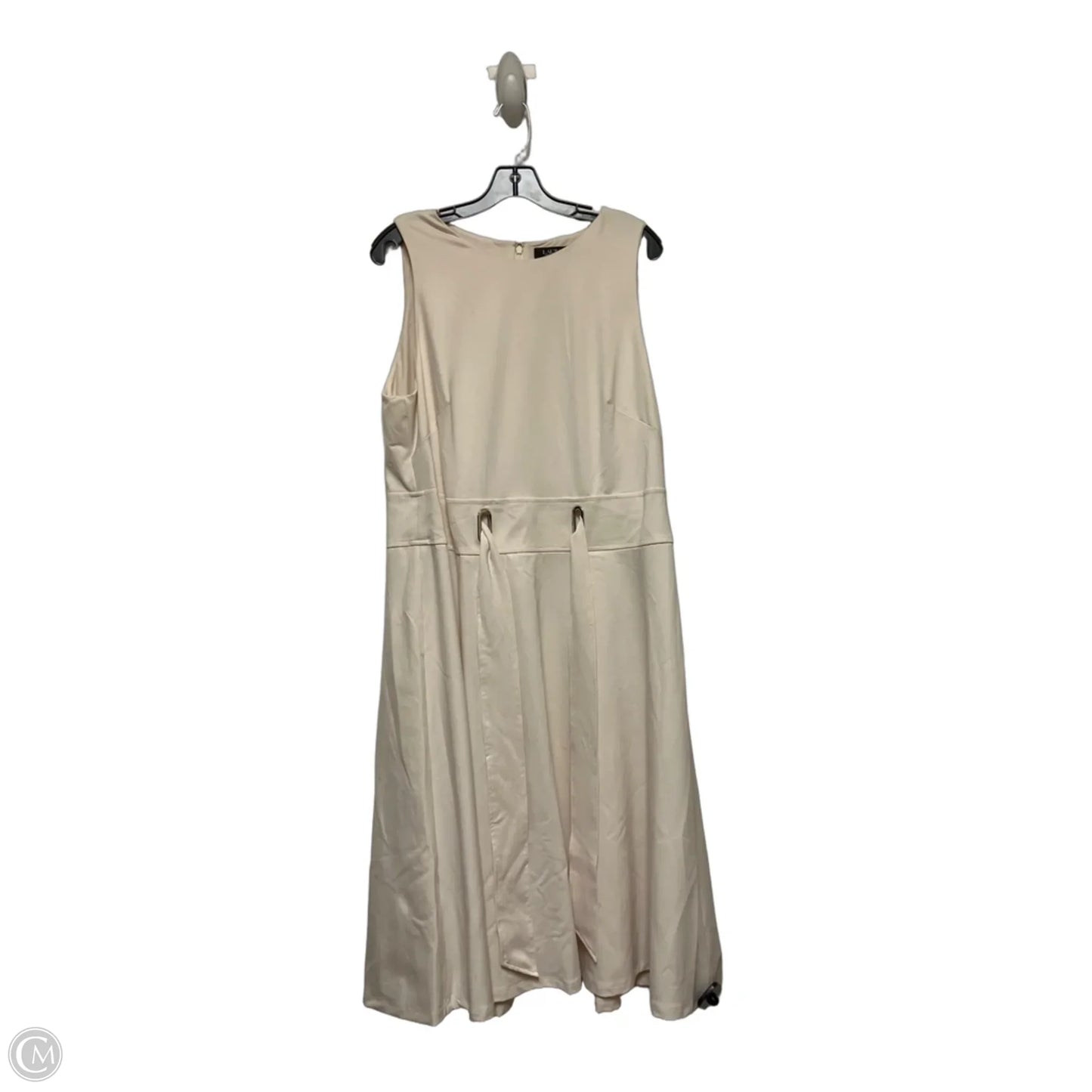 Dress Casual Midi By Lauren By Ralph Lauren In Cream, Size: Xl