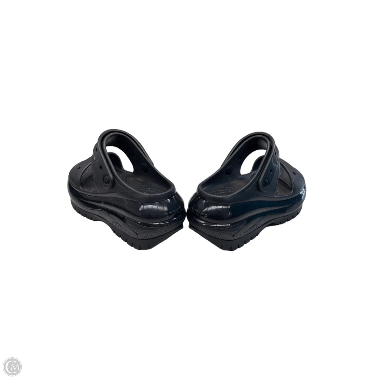 Sandals Flats By Crocs In Black, Size: 8