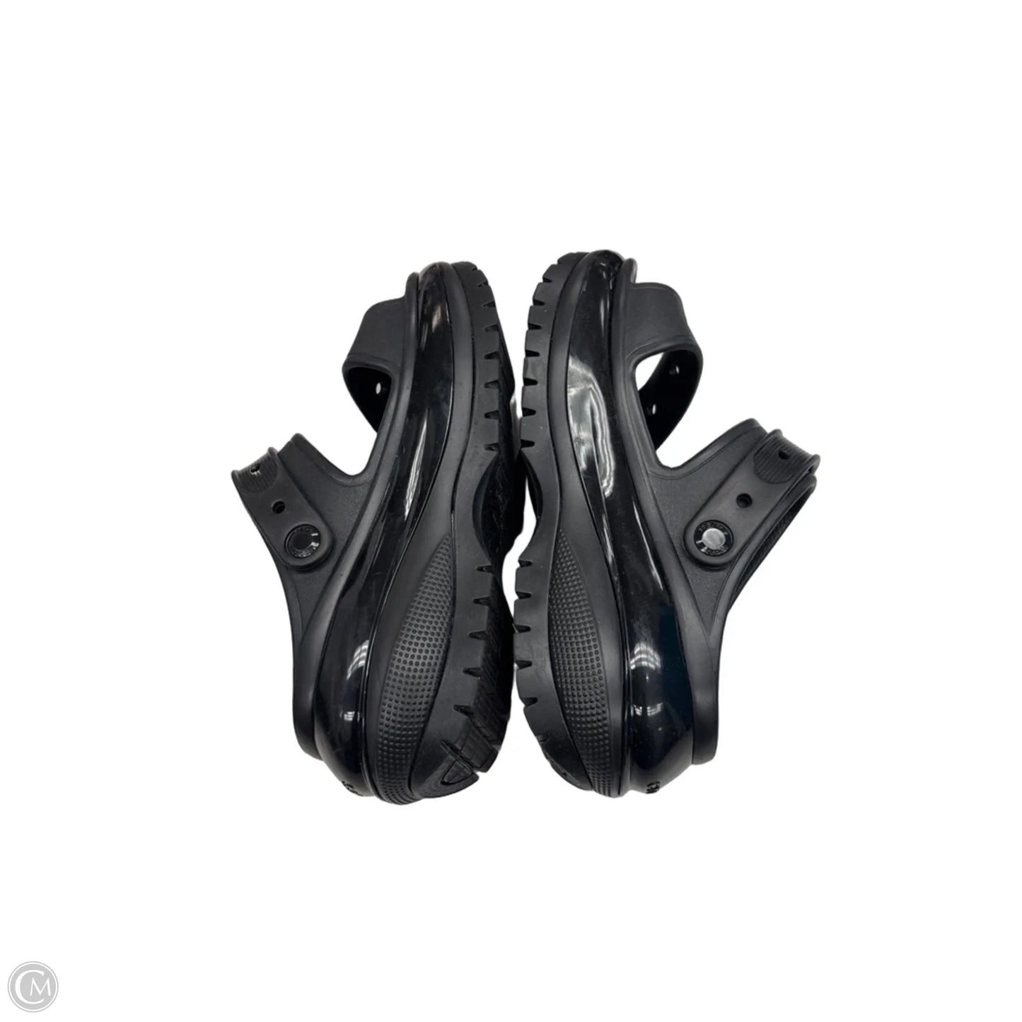 Sandals Flats By Crocs In Black, Size: 8
