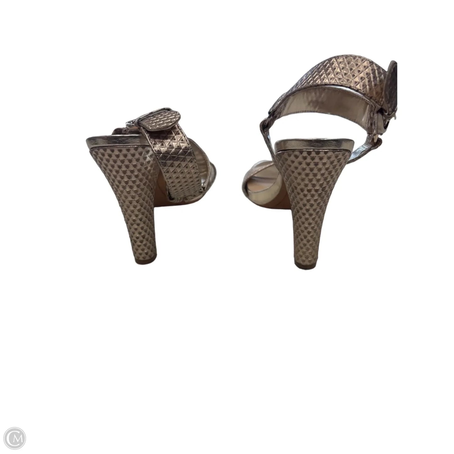 Sandals Heels Block By Karl Lagerfeld In Gold, Size: 8.5