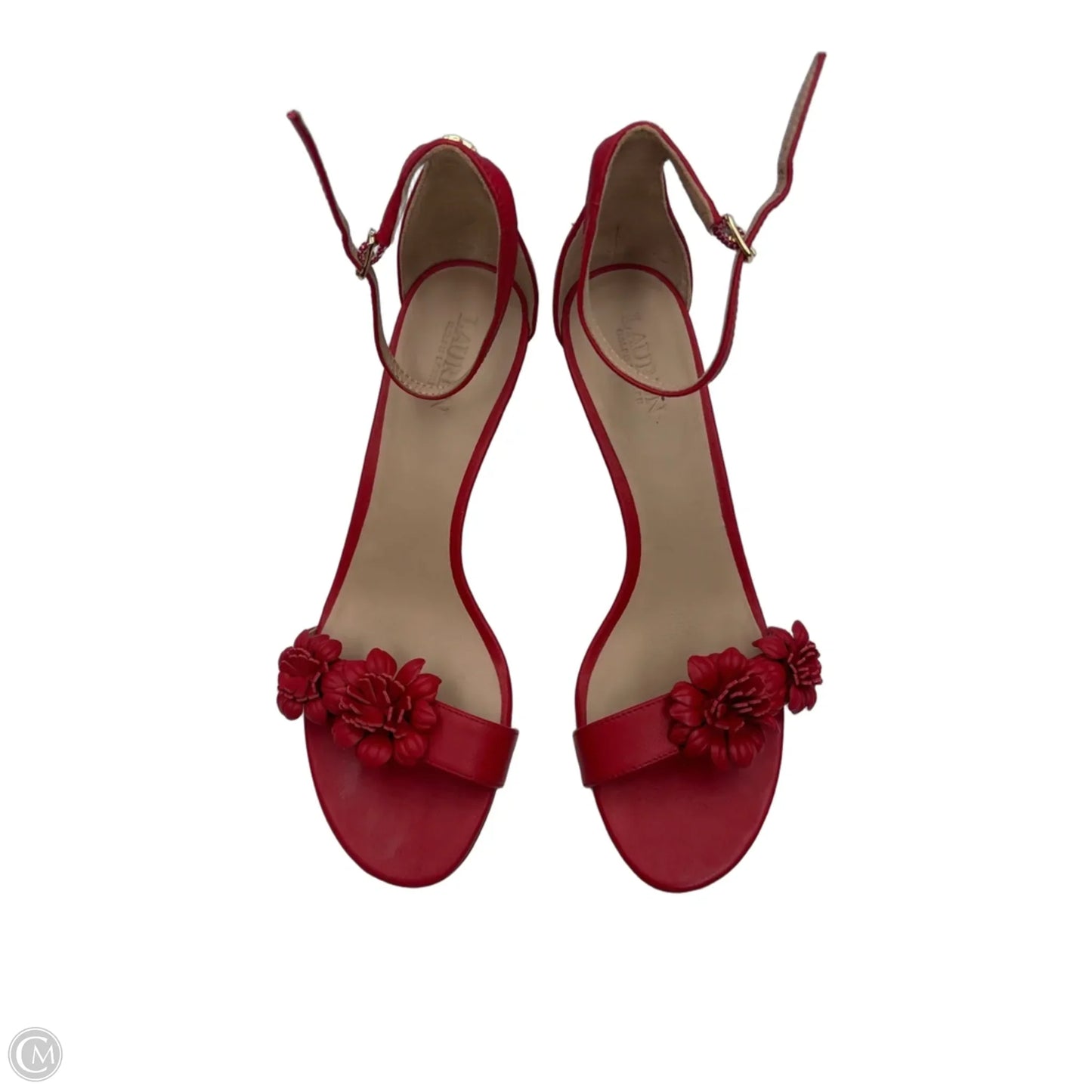 Sandals Heels Stiletto By Lauren By Ralph Lauren In Red, Size: 8