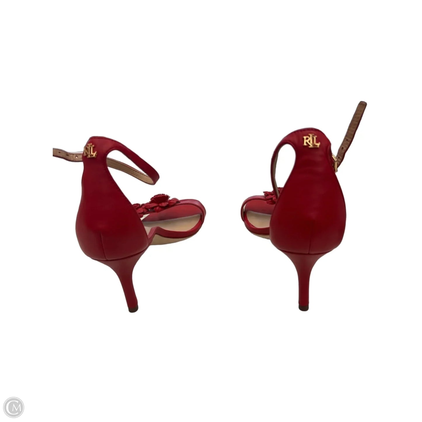 Sandals Heels Stiletto By Lauren By Ralph Lauren In Red, Size: 8