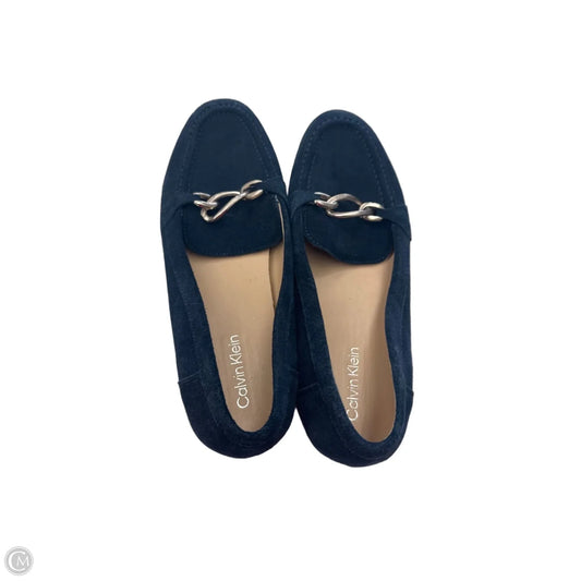 Shoes Flats By Calvin Klein In Navy, Size: 10