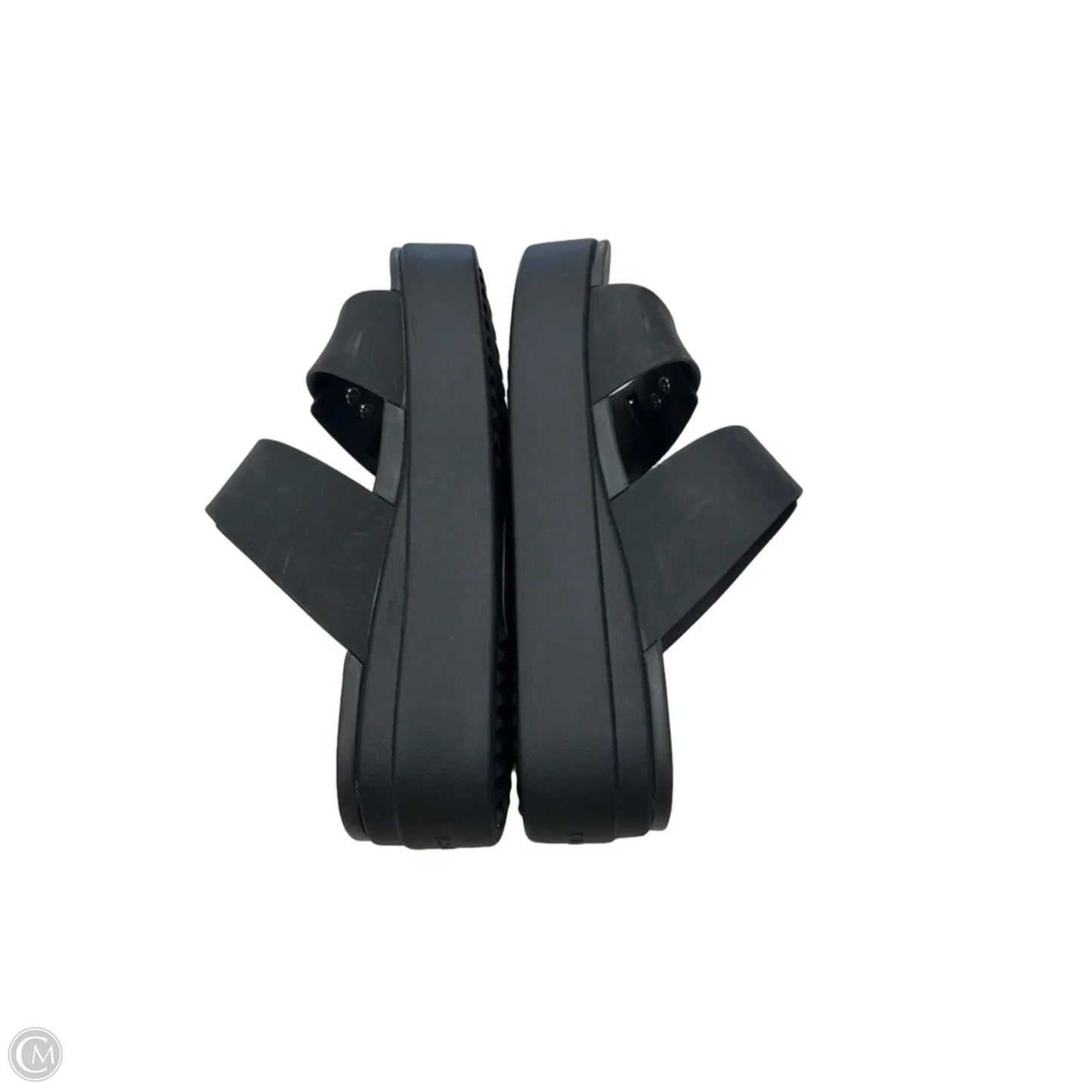 Sandals Heels Platform By Crocs In Black, Size: 7