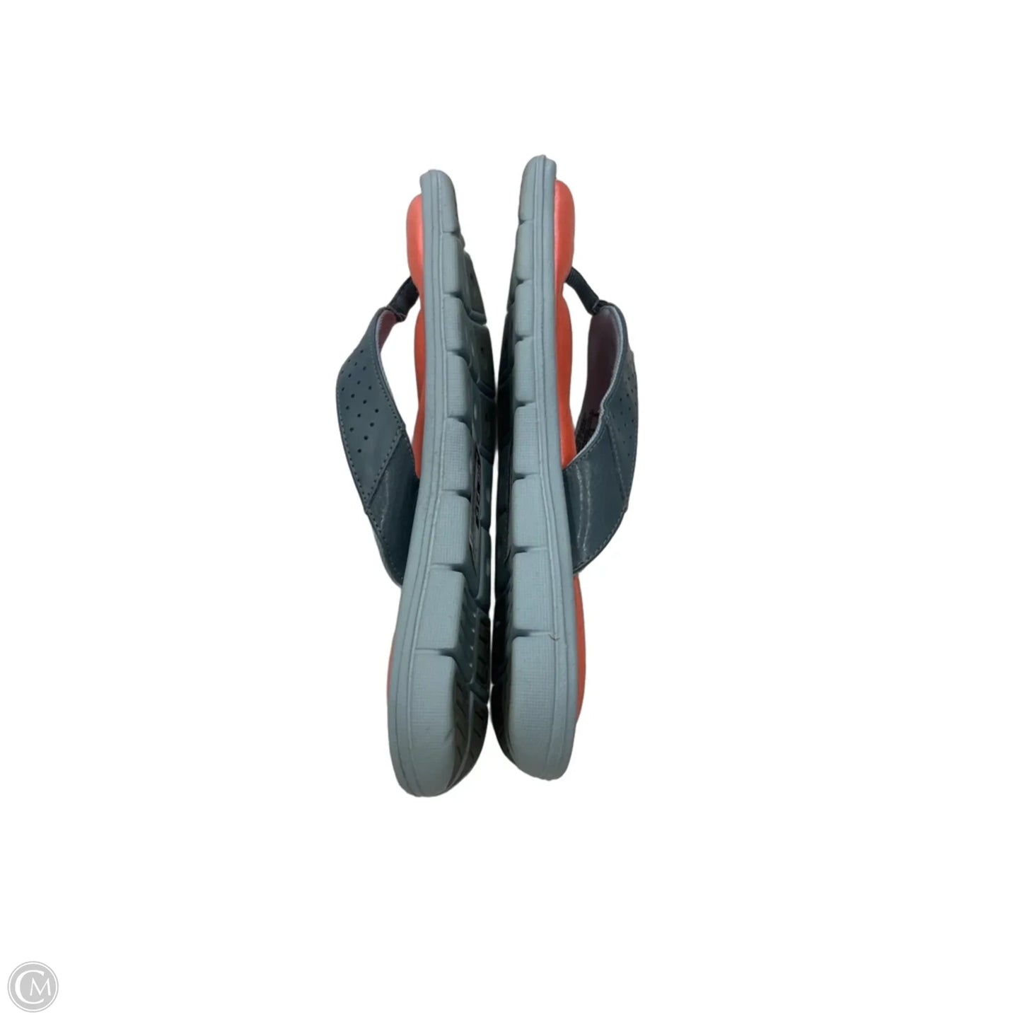 Sandals Flip Flops By Nike In Grey & Orange, Size: 8