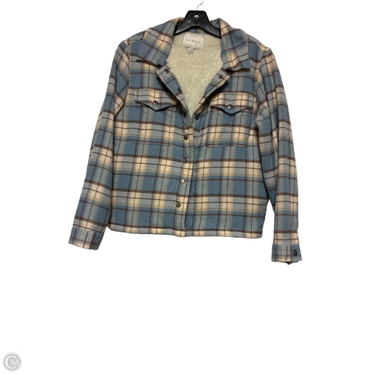 Jacket Shirt By Lucky Brand In Plaid Pattern, Size: S