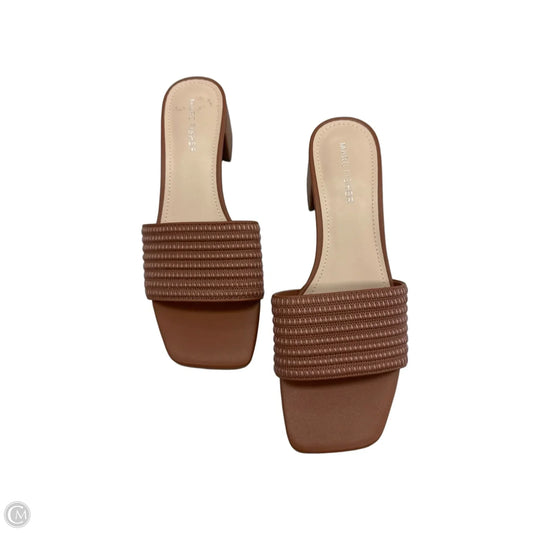 Sandals Heels Block By Marc Fisher In Brown, Size: 8.5