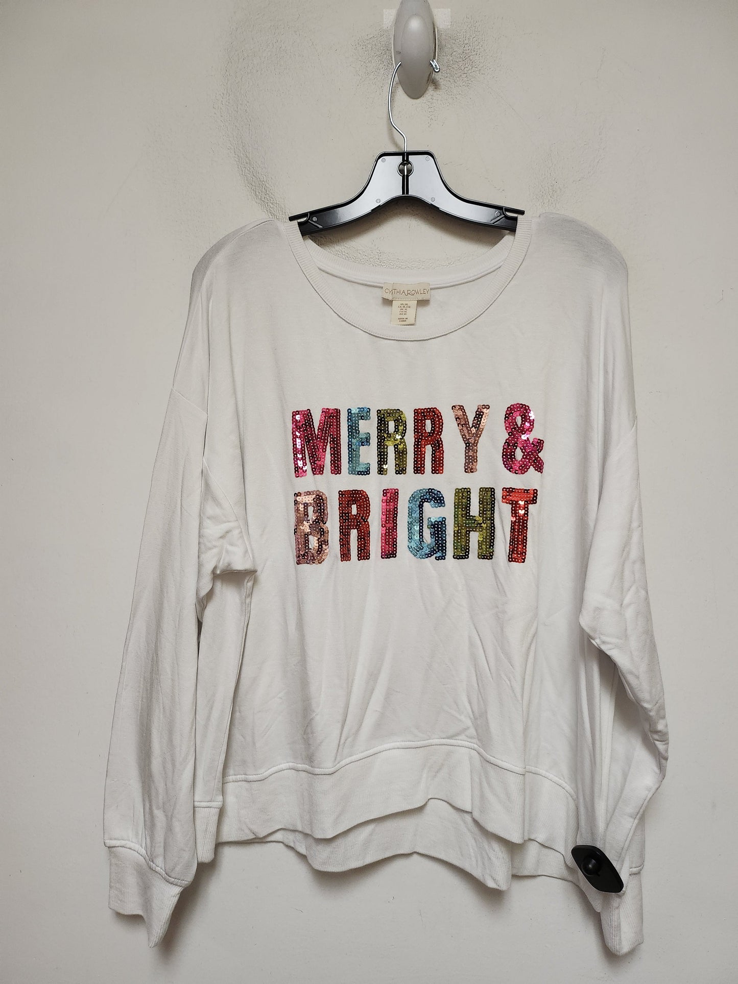 Top Long Sleeve By Cynthia Rowley In White, Size: Xl