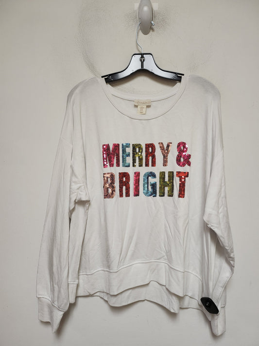 Top Long Sleeve By Cynthia Rowley In White, Size: Xl