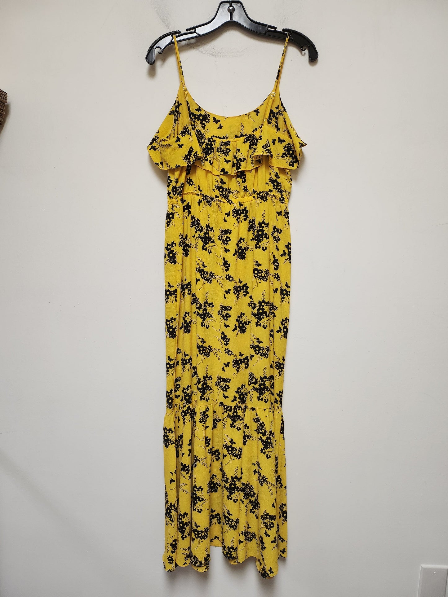 Black & Yellow Dress Casual Maxi Michael By Michael Kors, Size M