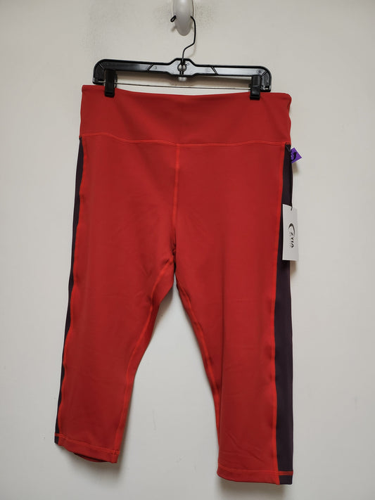 Red Athletic Leggings Capris Zyia, Size 2x