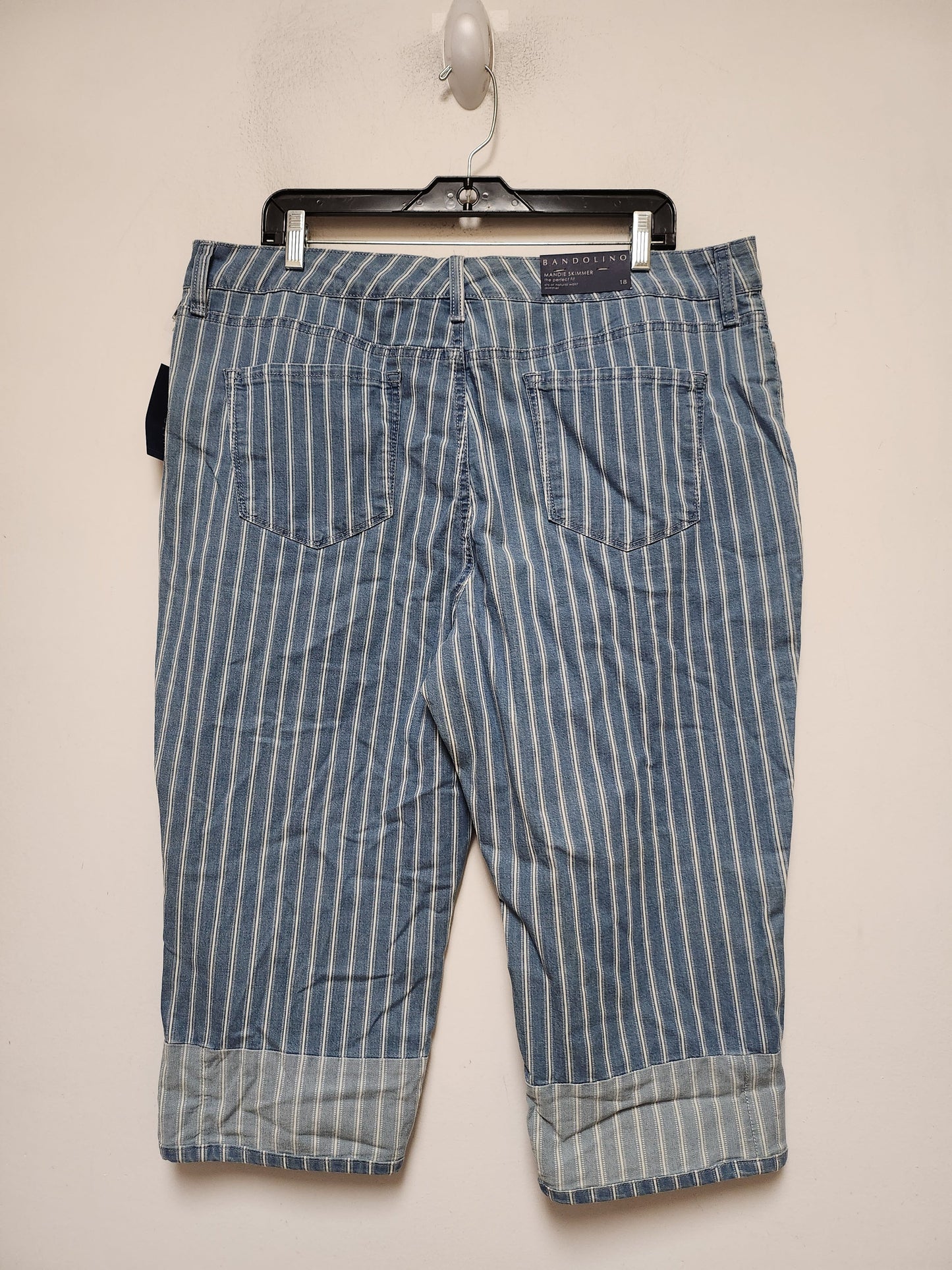 Striped Pattern Jeans Cropped Bandolino, Size 18