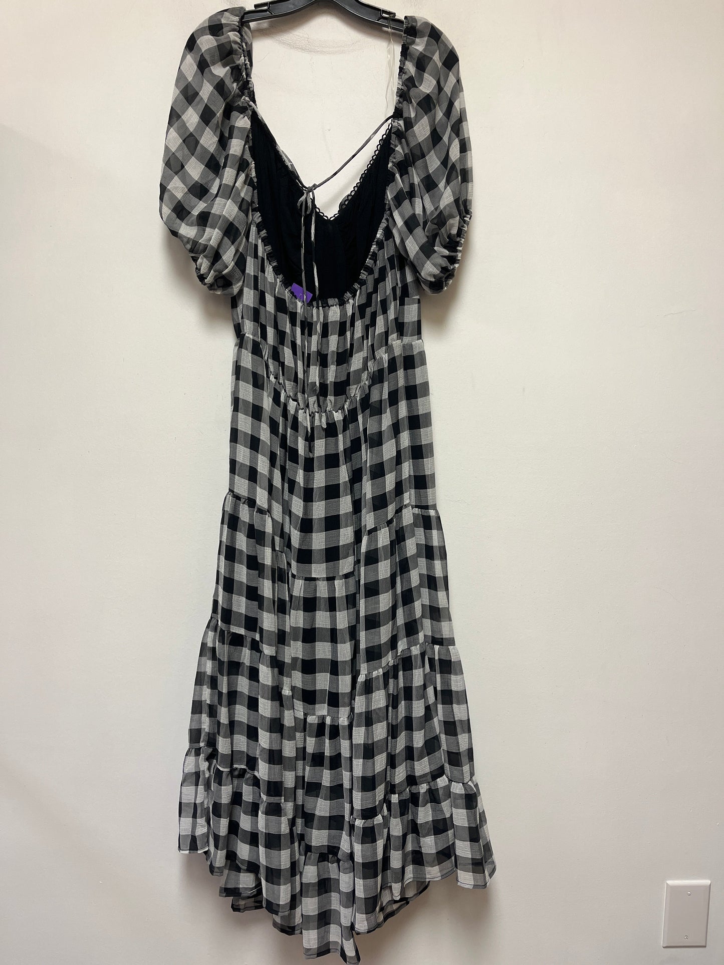 Plaid Pattern Dress Casual Maxi Ashley Stewart, Size 3x