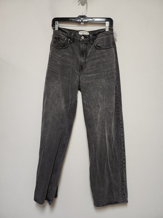 Black Denim Jeans Wide Leg Abercrombie And Fitch, Size 4