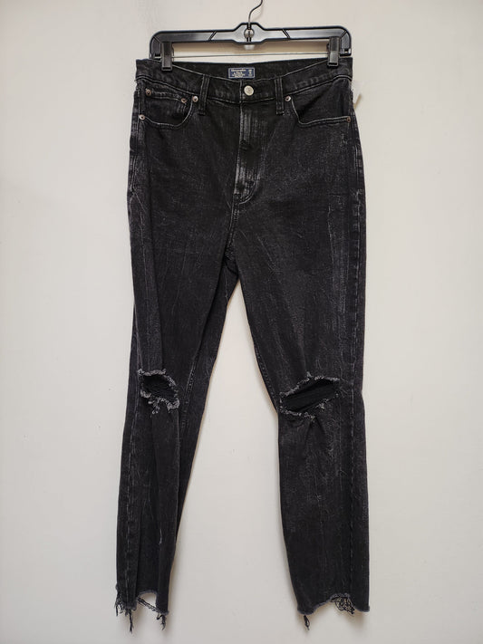 Black Denim Jeans Straight Abercrombie And Fitch, Size 8