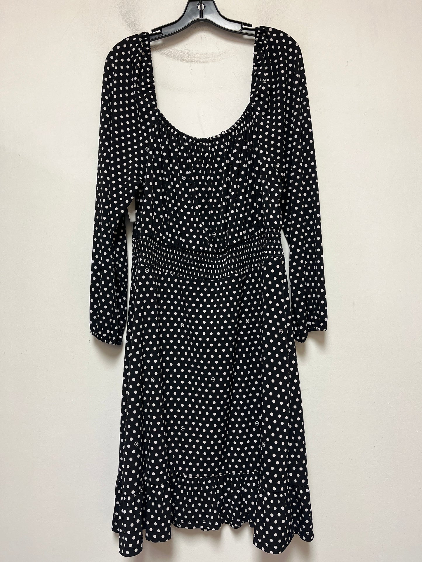 Polkadot Pattern Dress Casual Short Michael By Michael Kors, Size 1x